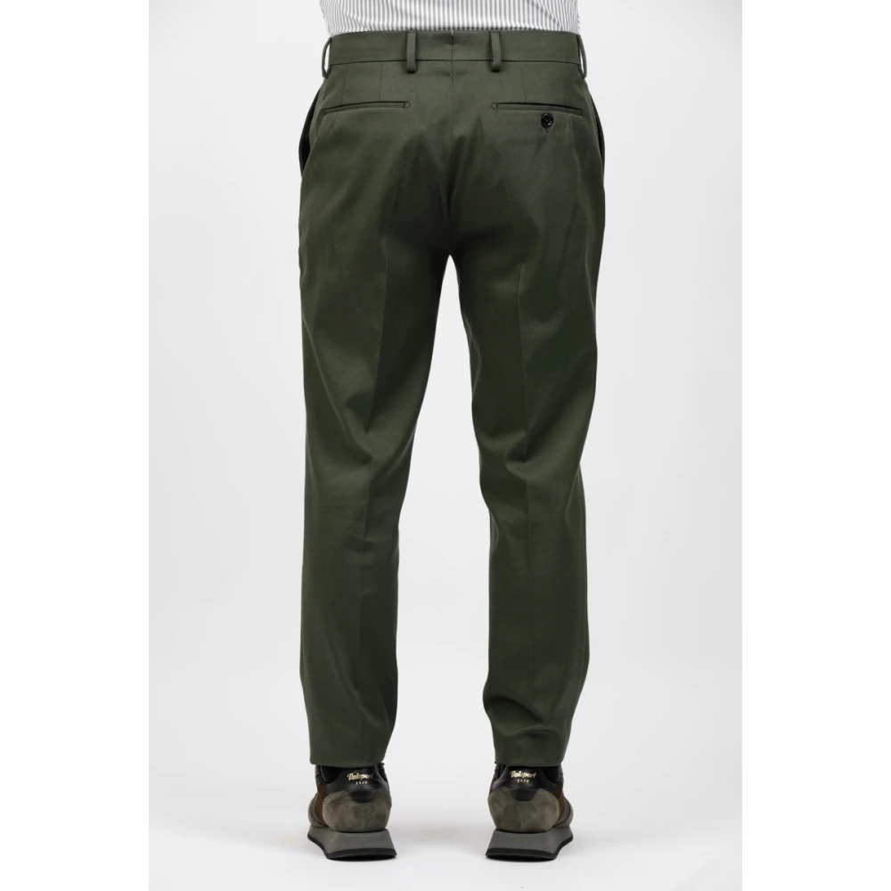 Berwich Relaxed Fit Katoen Stretch Crop Broek Green Heren