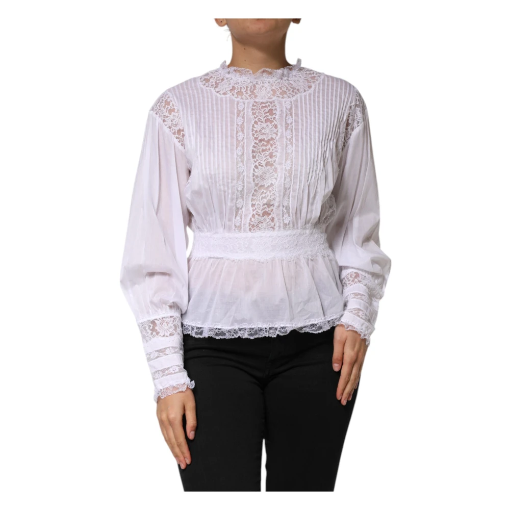 Dolce & Gabbana Blouses, Female, L, Long Sleeves Blouse White