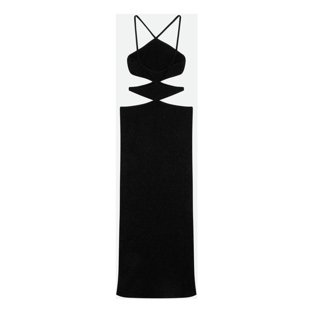 Circus Hotel Zwarte Cross Strap Cut Out Jurk Black Dames