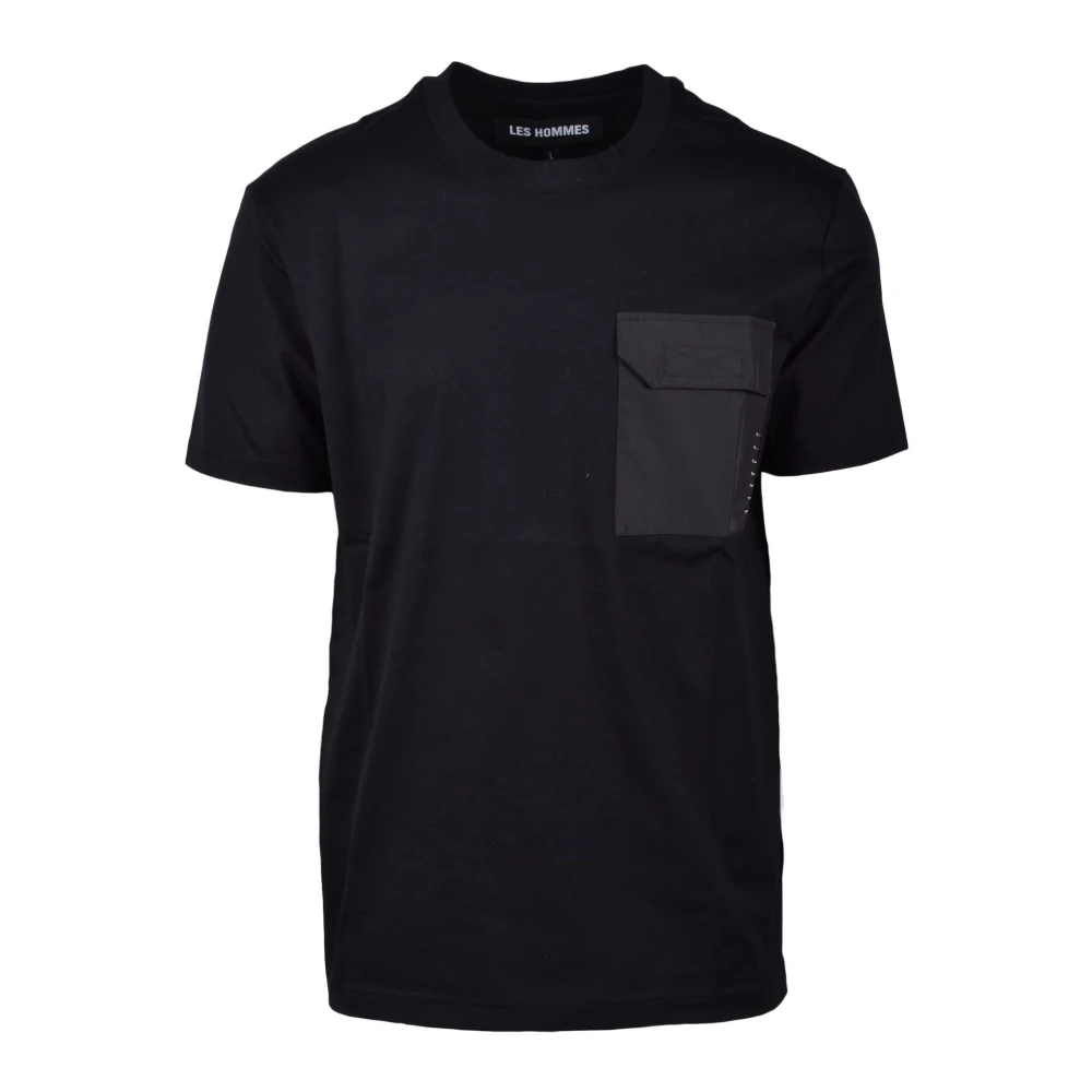 Les Hommes Zwart Ronde Hals T-Shirt Mannen Black Heren