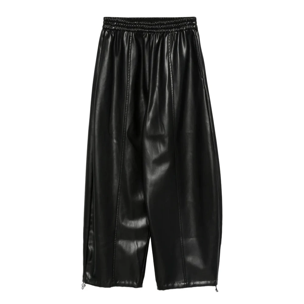 Pinko Black Spezia Trousers - Female - Wide Trousers - L - Trousers