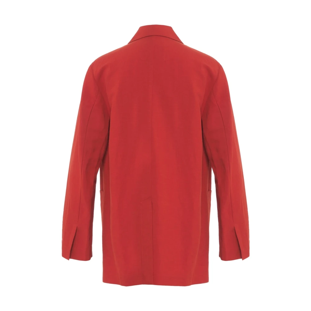 8pm Oranje Blazer met Inkeping Revers Red Dames