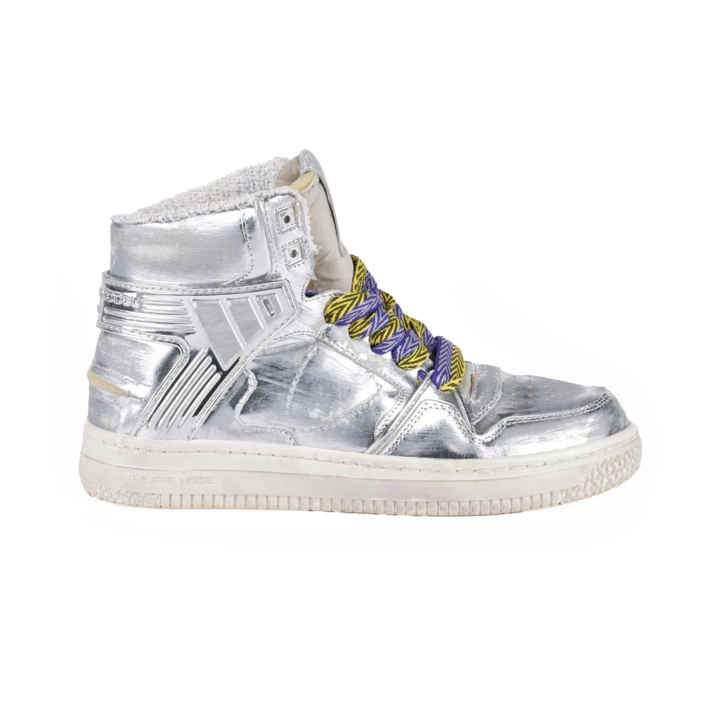 Philippe Model Hoge Sneakers van Diverse Materialen Dames Schoenen Grijs