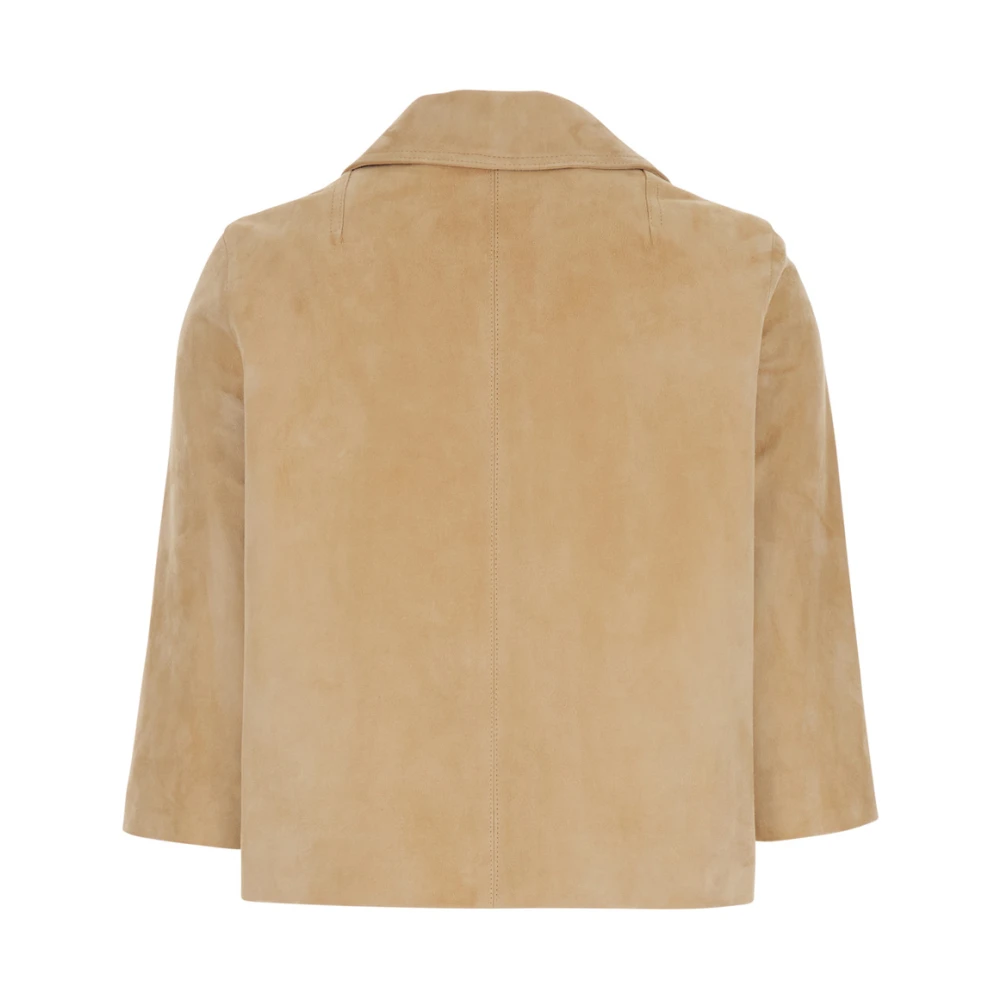 Marni Beige Single-Breasted Jas met Inkeping Revers Beige Dames