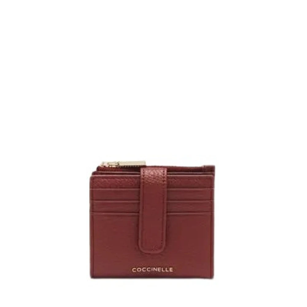 Coccinelle Bordeaux Leren Portemonnee met knoopsluiting Red Dames