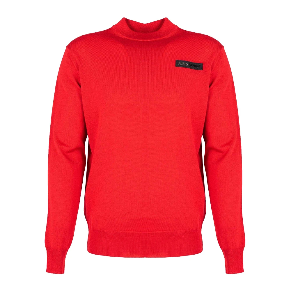 Plein Sport Uomo Rosso Maglione In Lana Merino Da