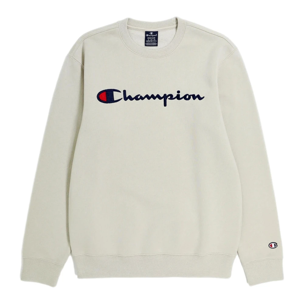 Champion Beige Geborduurd Logo Crewneck Sweatshirt Beige Heren