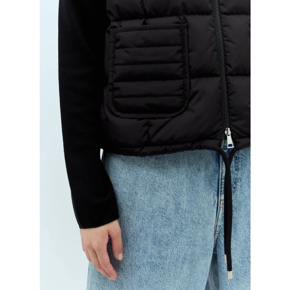 Moncler Gewatteerde Zip-Up Vest Black Dames