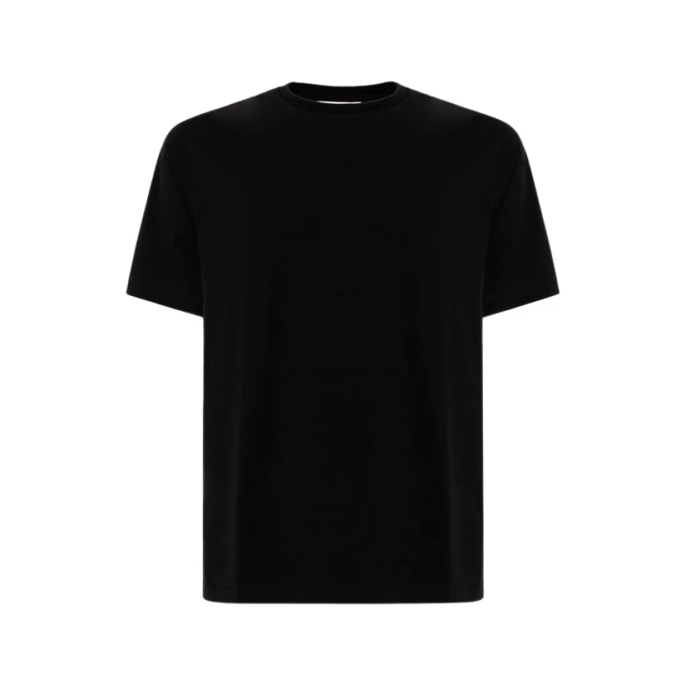 Jil Sander Enfärgad Bomulls Scoop Neck T-Shirt Black, Herr