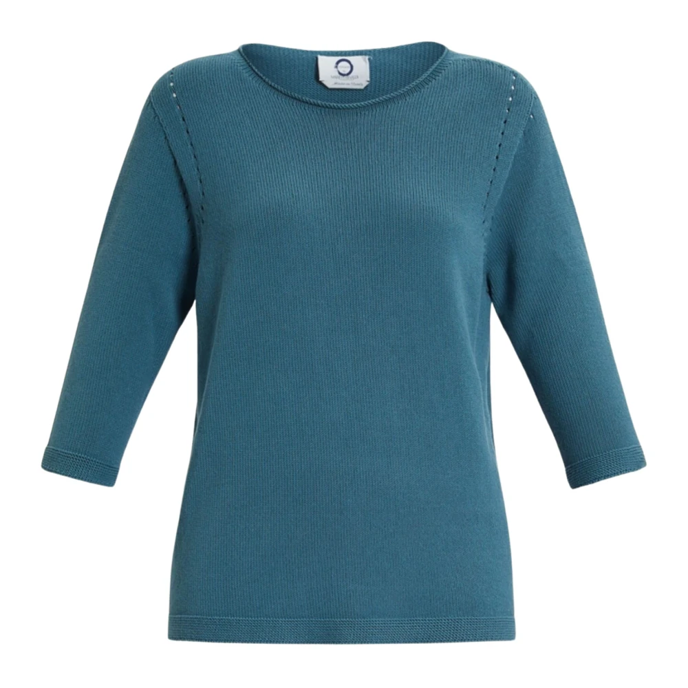 Marina Rinaldi Blauwe Boothals Gebreide trui Blue Dames