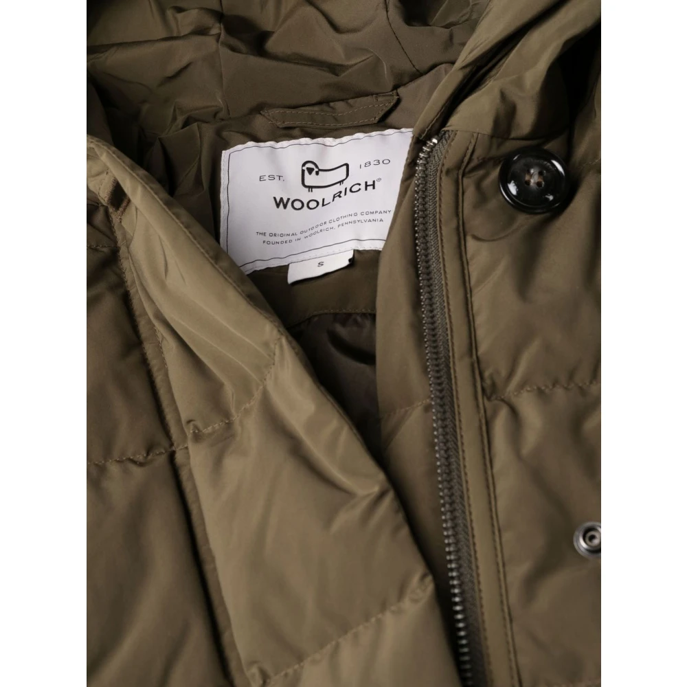 Woolrich Groene Donsgevulde Hoodiejas Green Dames
