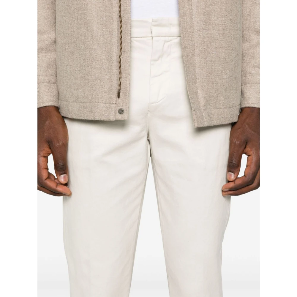 Fay Ecru Katoen Chinos Gabardine Broek Beige Heren