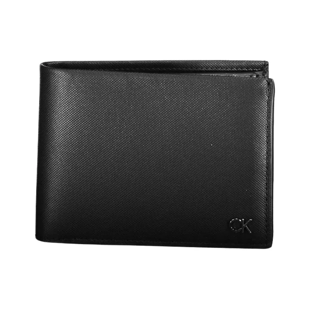 Calvin Klein Men's Black Leather Wallet - Wallets & Cardholders - One Size- Accessories