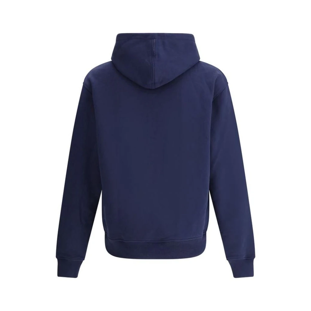 Ami Paris Geborduurde Logo Hoodie met Trekkoord Blue Heren