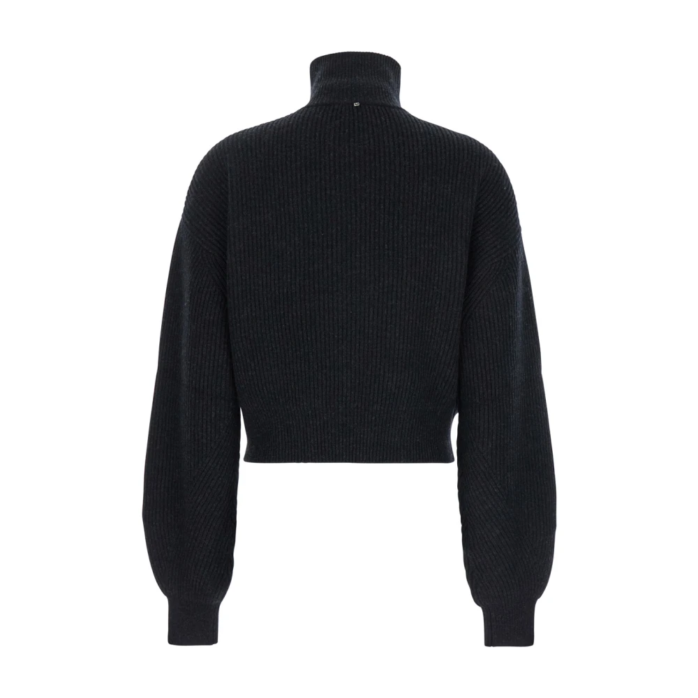 SPORTMAX Zwarte Cropped Coltrui met Rits Black Dames