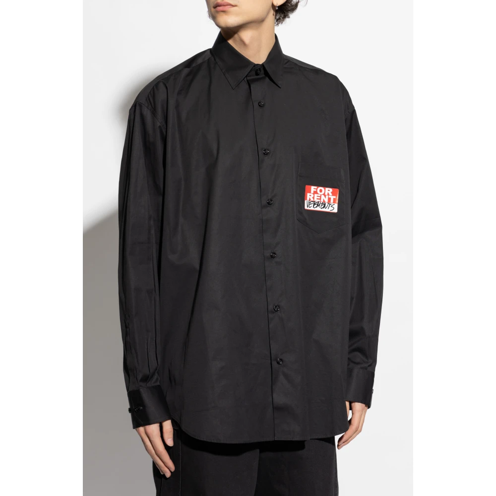 Vetements Shirt met logo Black Heren
