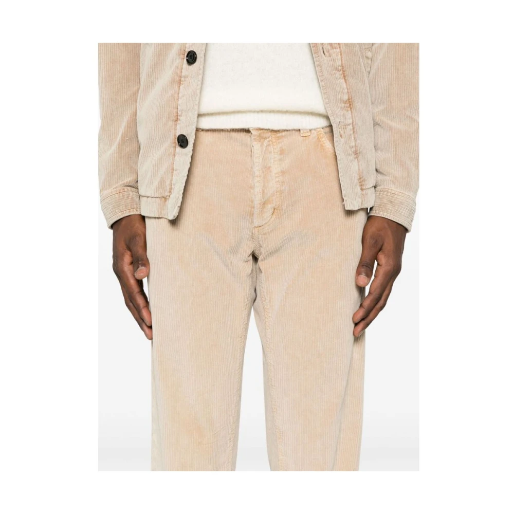 Dondup Beige Corduroy Tapered Leg Jeans Beige Heren