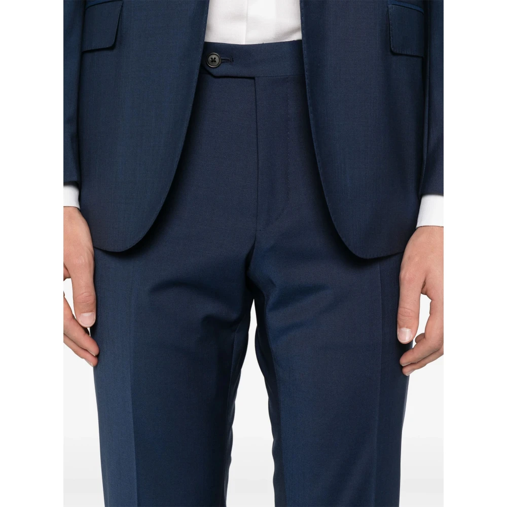 Corneliani Stretch wollen pak Drop 7 Blue Heren