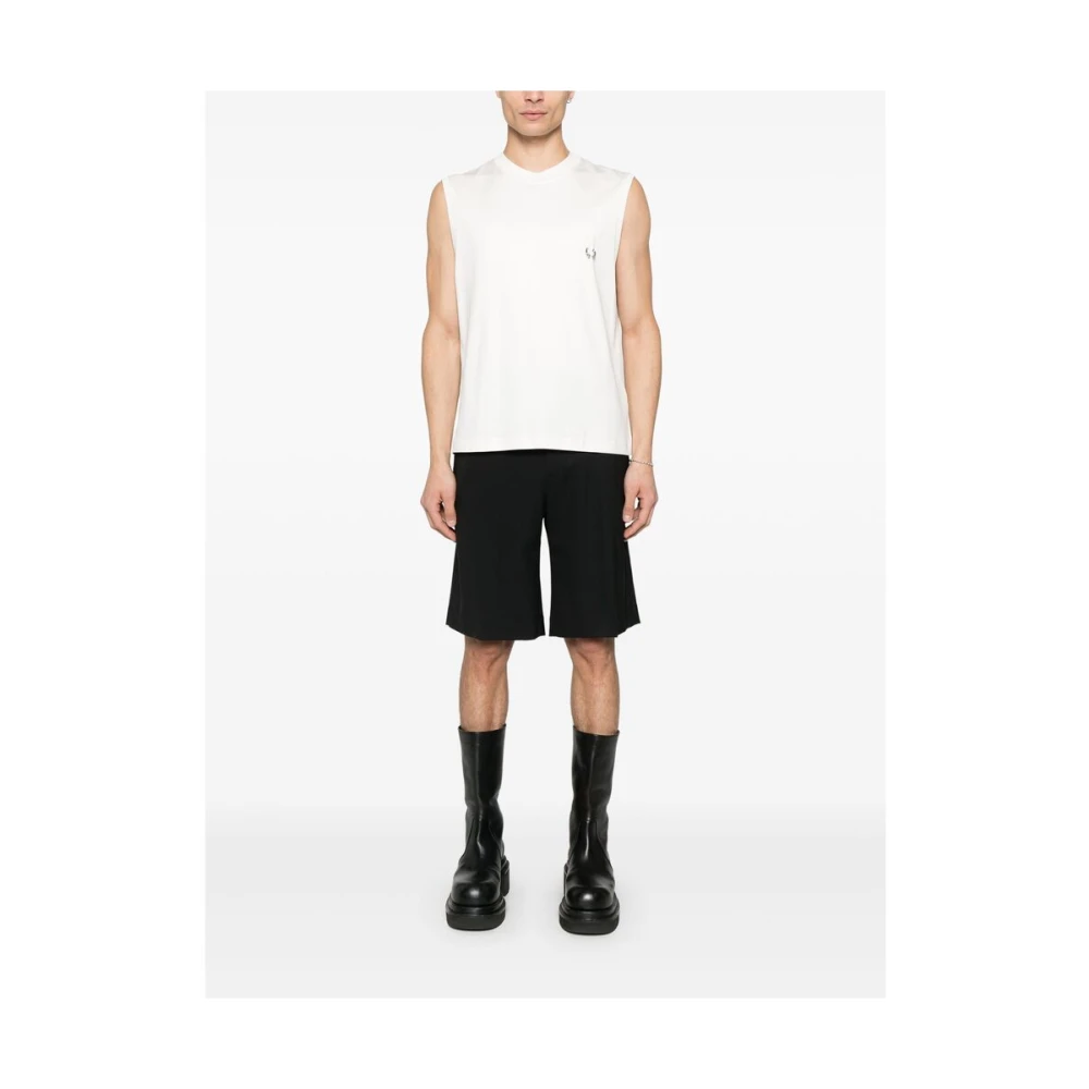 Mugler Witte Crew Neck Mouwloze Top White Heren