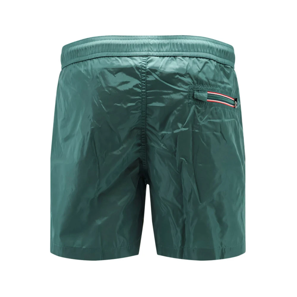 Moncler Nylon Zwembroek met Logo Patch Green Heren