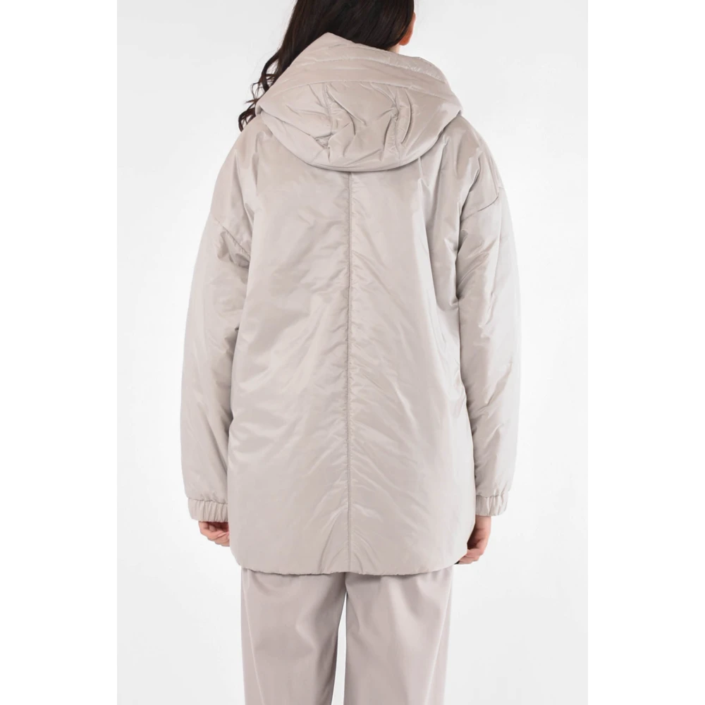 Max Mara Omkeerbare Greenlo Jas met Capuchon White Dames