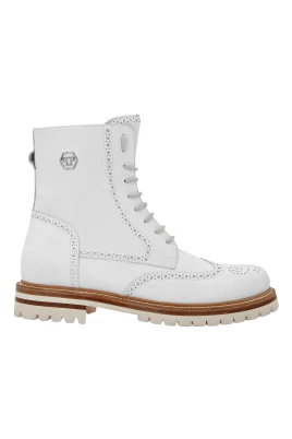 Nubuck Boots Mid Flat Hexagon
