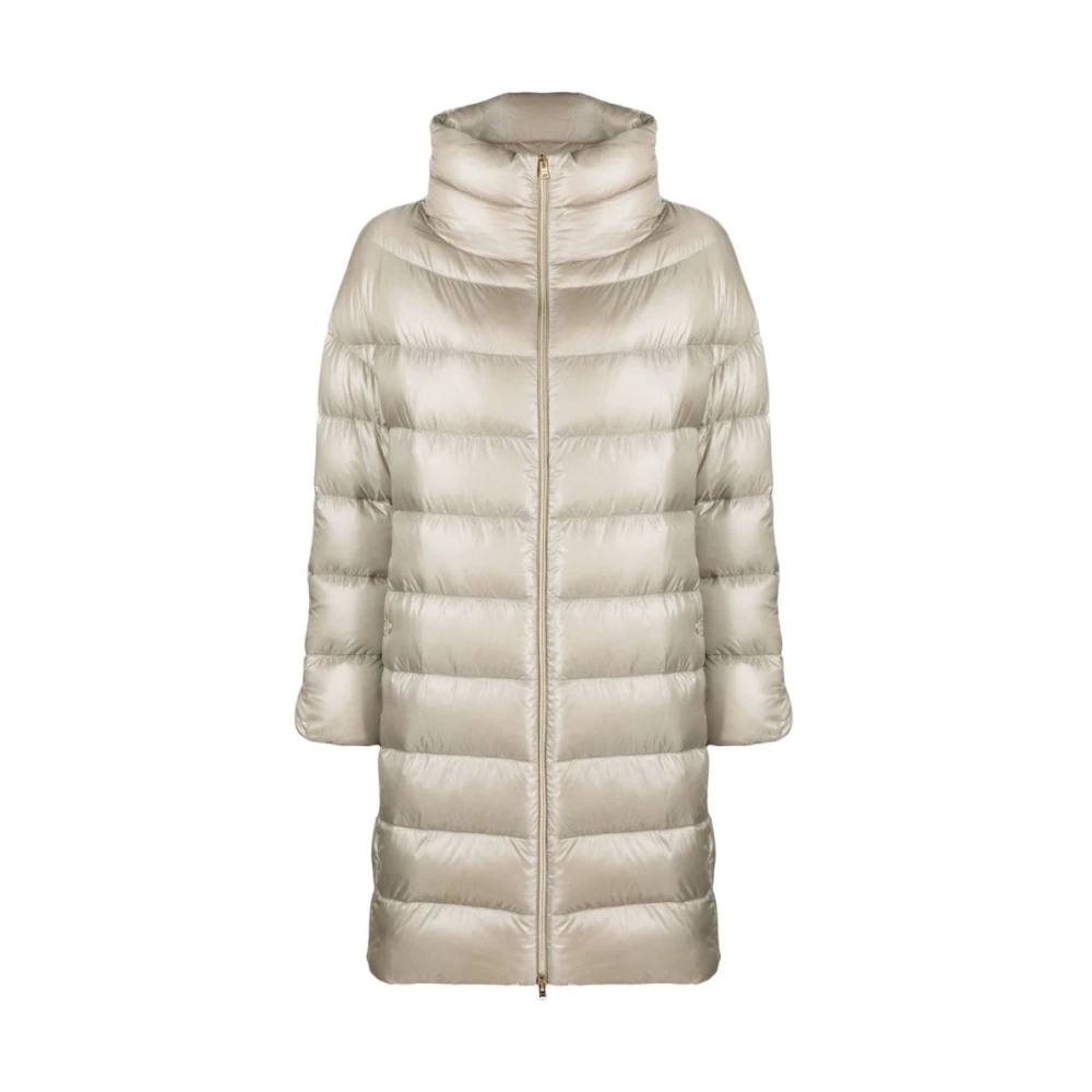 Herno Gewatteerde Jas met Opstaande Kraag Beige Dames