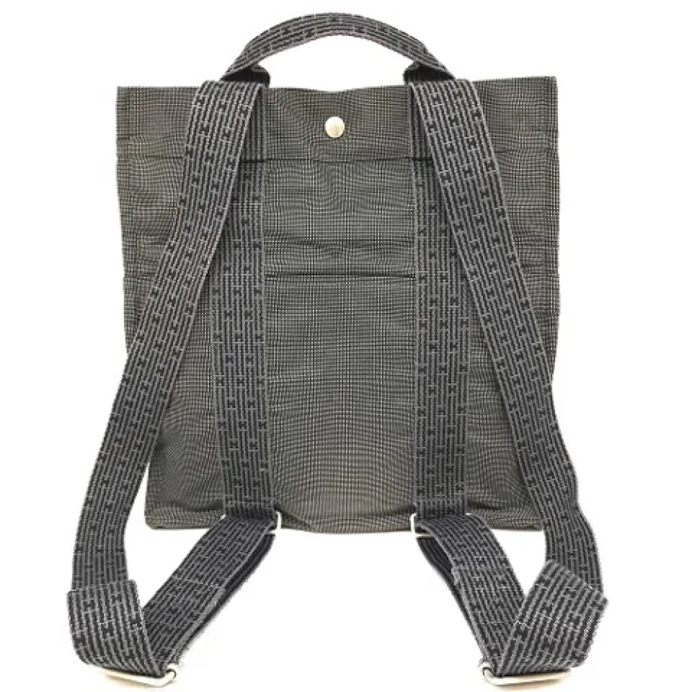 Hermès Vintage Pre-owned Canvas backpacks Gray Dames
