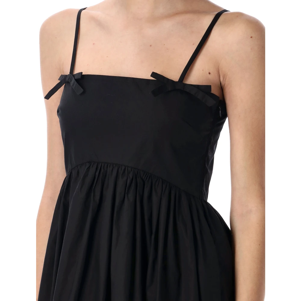 Ganni Zwarte Strap Mini Jurk Elegant Stijl Black Dames