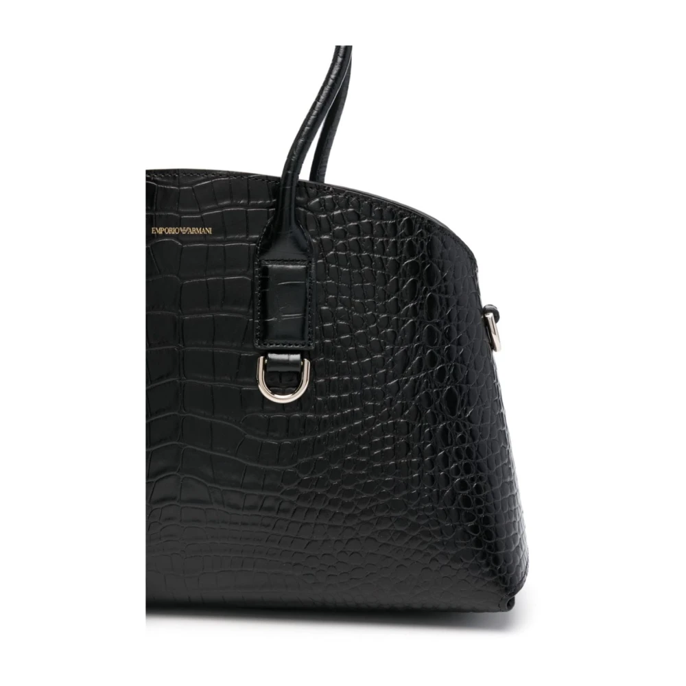 Emporio Armani Krokodillen Effect Zwarte Tassen Black Dames