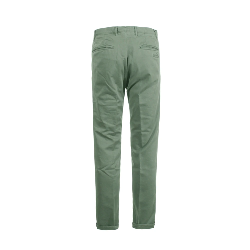 Incotex Groene katoenen broek met zakken Green Heren
