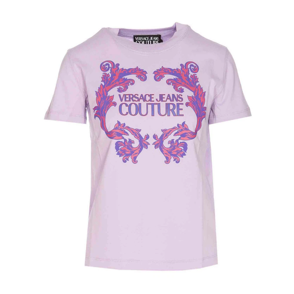 Versace Jeans Couture Lilla T-Shirt Lente Zomer Collectie 2024 Purple Dames
