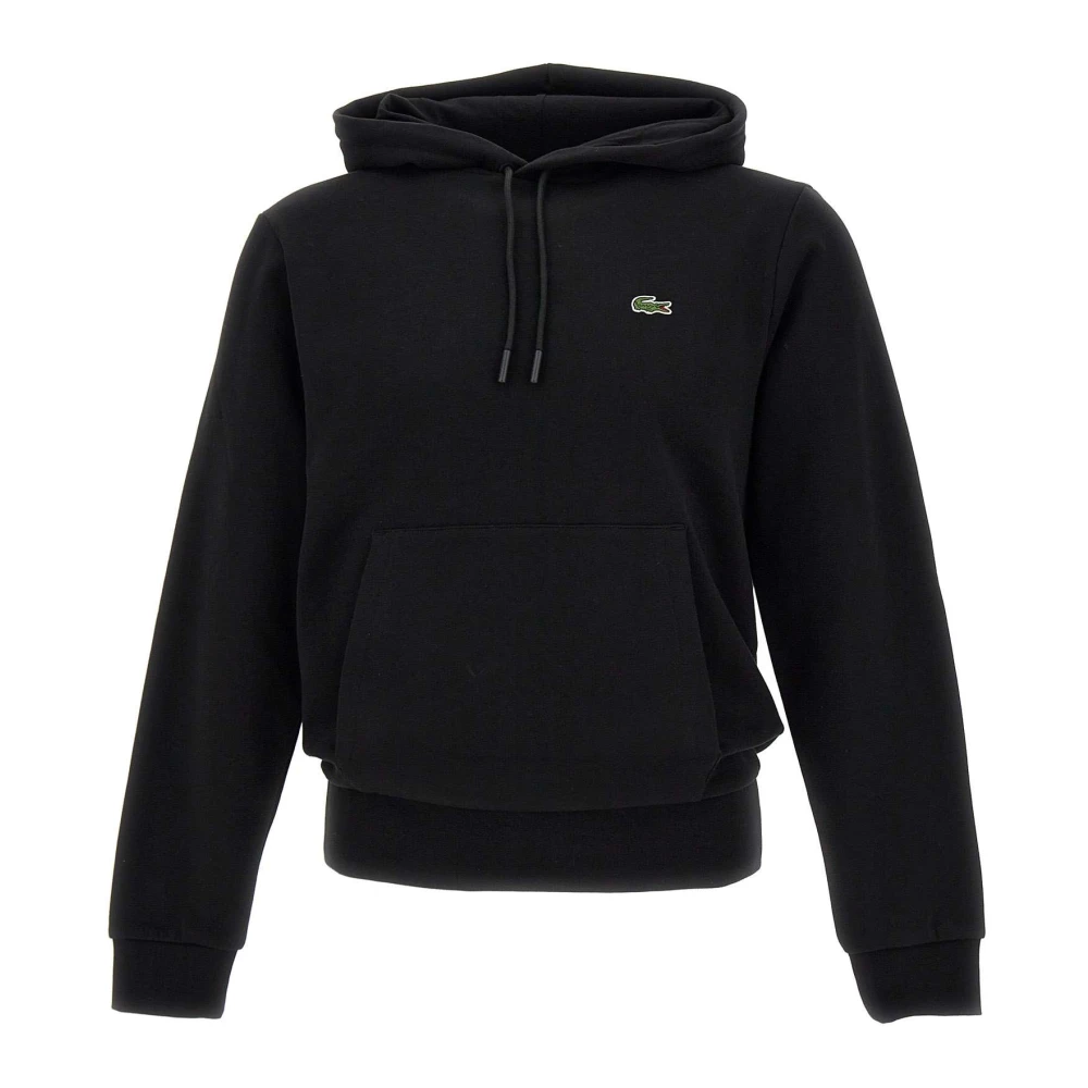 Lacoste Svart Bomullsblandad Sweatshirt med Huva Black, Pojke