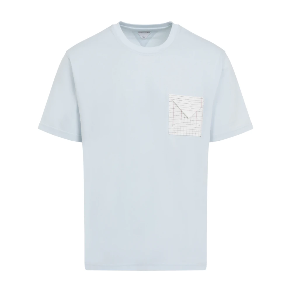 Bottega Veneta Blauw Bubble Katoen T-Shirt Stijlvolle Flap Blue Heren