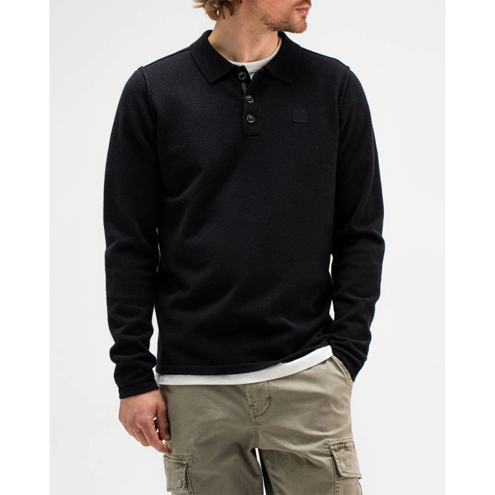 Butcher of Blue Clifden Polo Lange Mouw Black Heren