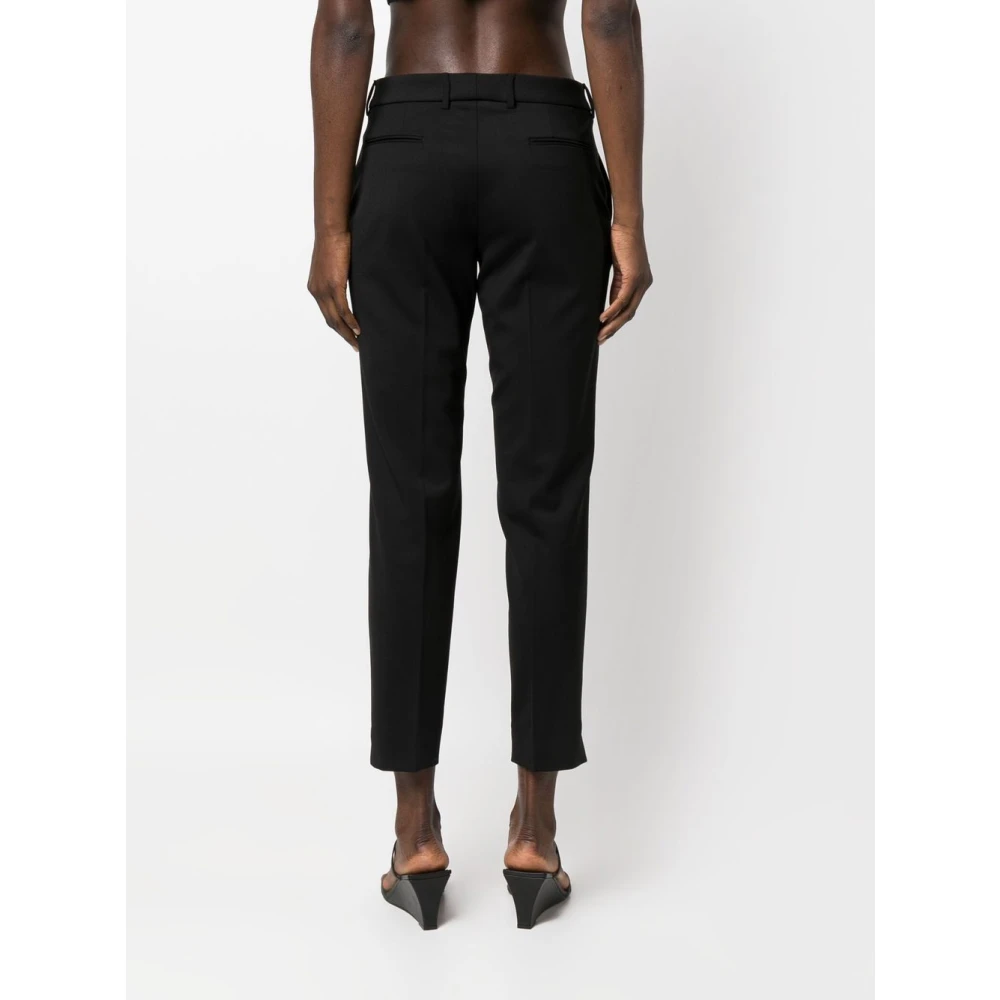 PT Torino Zwarte Wollen Broek Taps Toelopende Pijp Black Dames