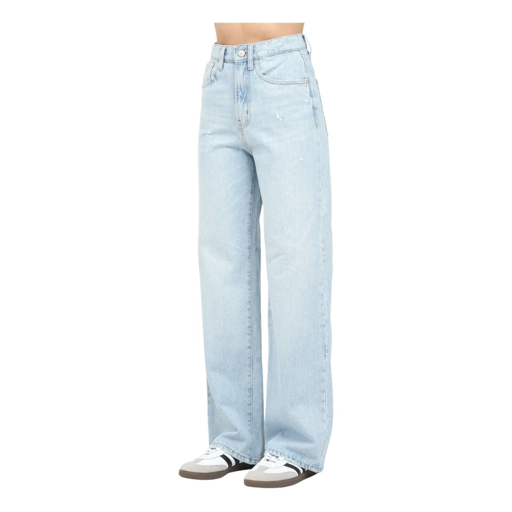 Only Lichtblauwe Straight Fit Denim Jeans Blue Dames