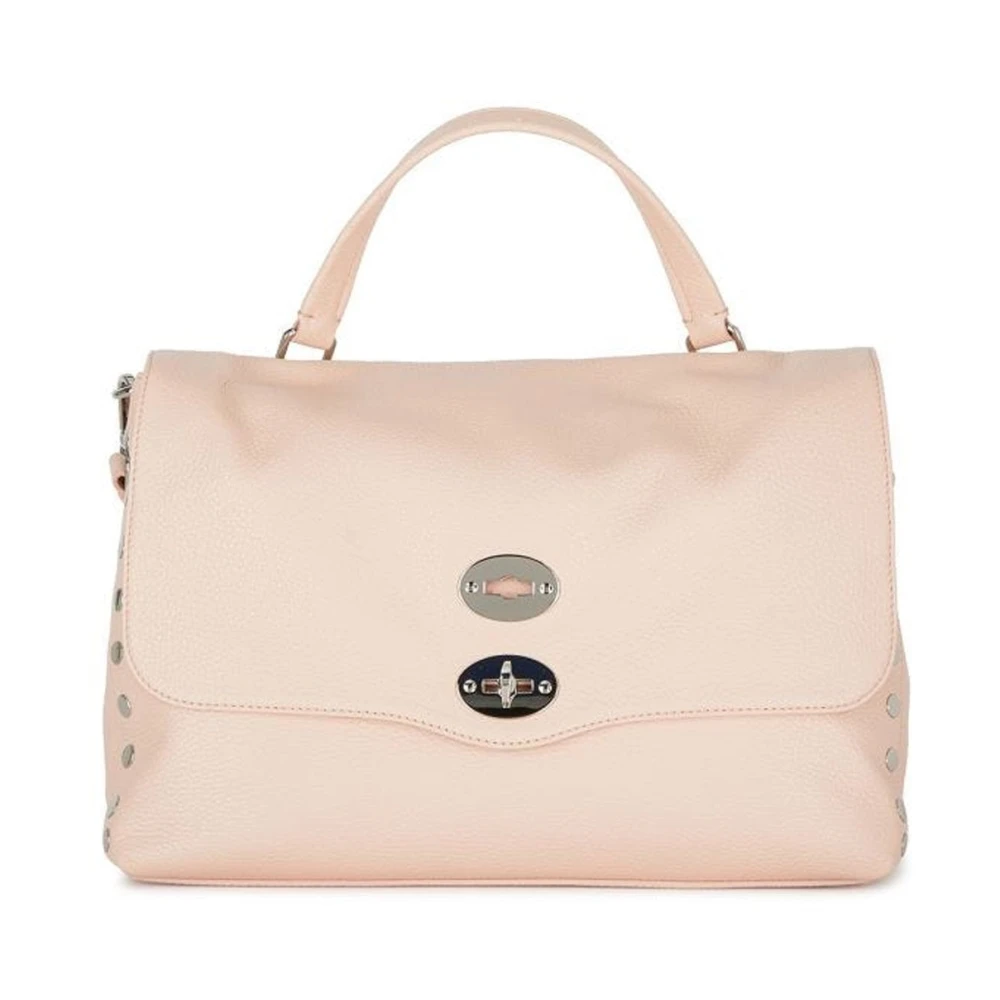 Zanellato Leren Schoudertas met Zilveren Details Pink Dames