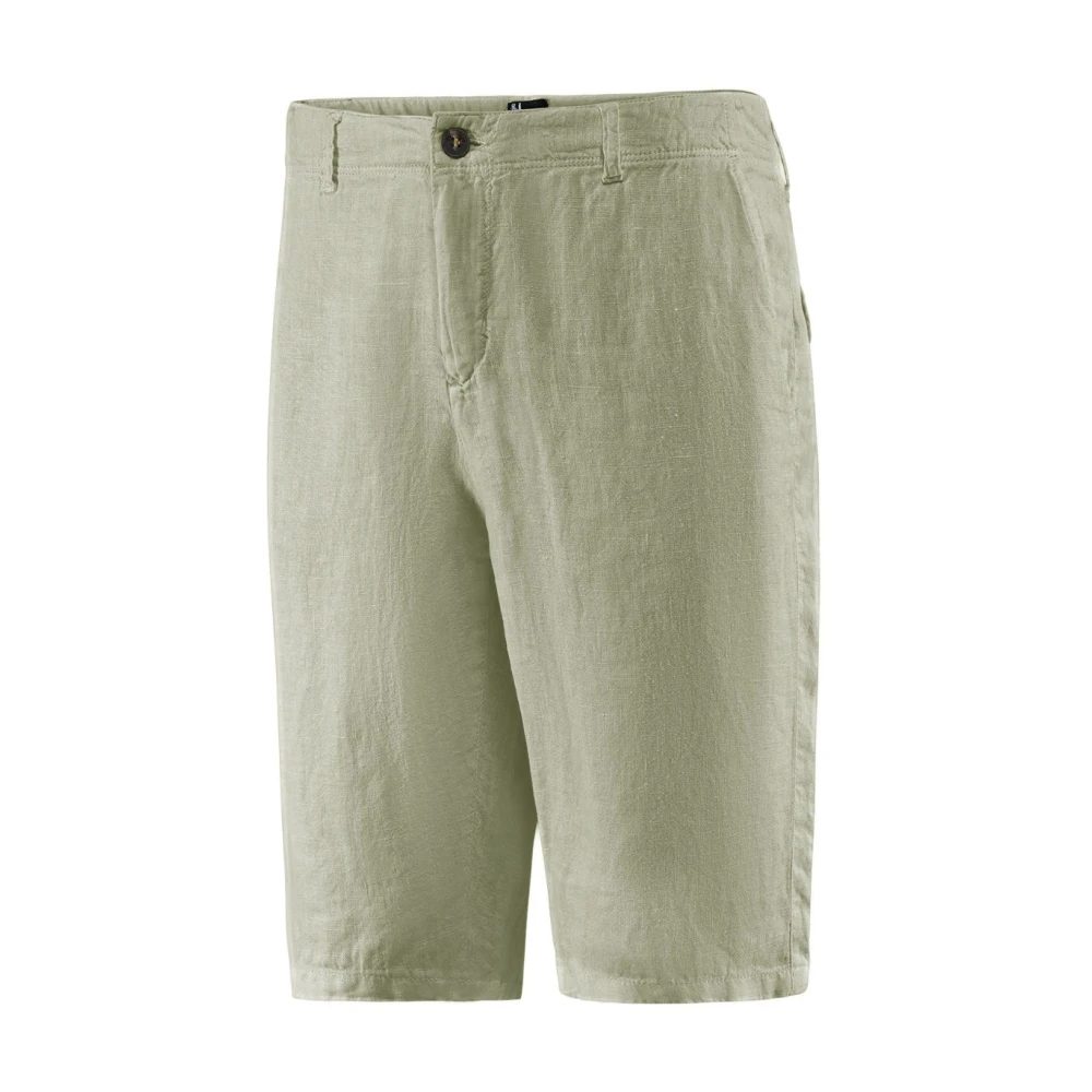 BomBoogie Slim Fit Linen Bermuda Shorts Beige Heren