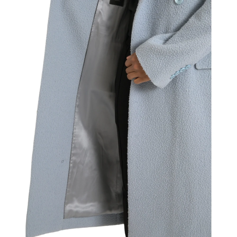 Dolce & Gabbana Blauwe Dubbelrijige Trenchcoat Jas Blue Heren