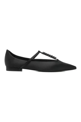 Embellished T-Strap Ballerina Flats