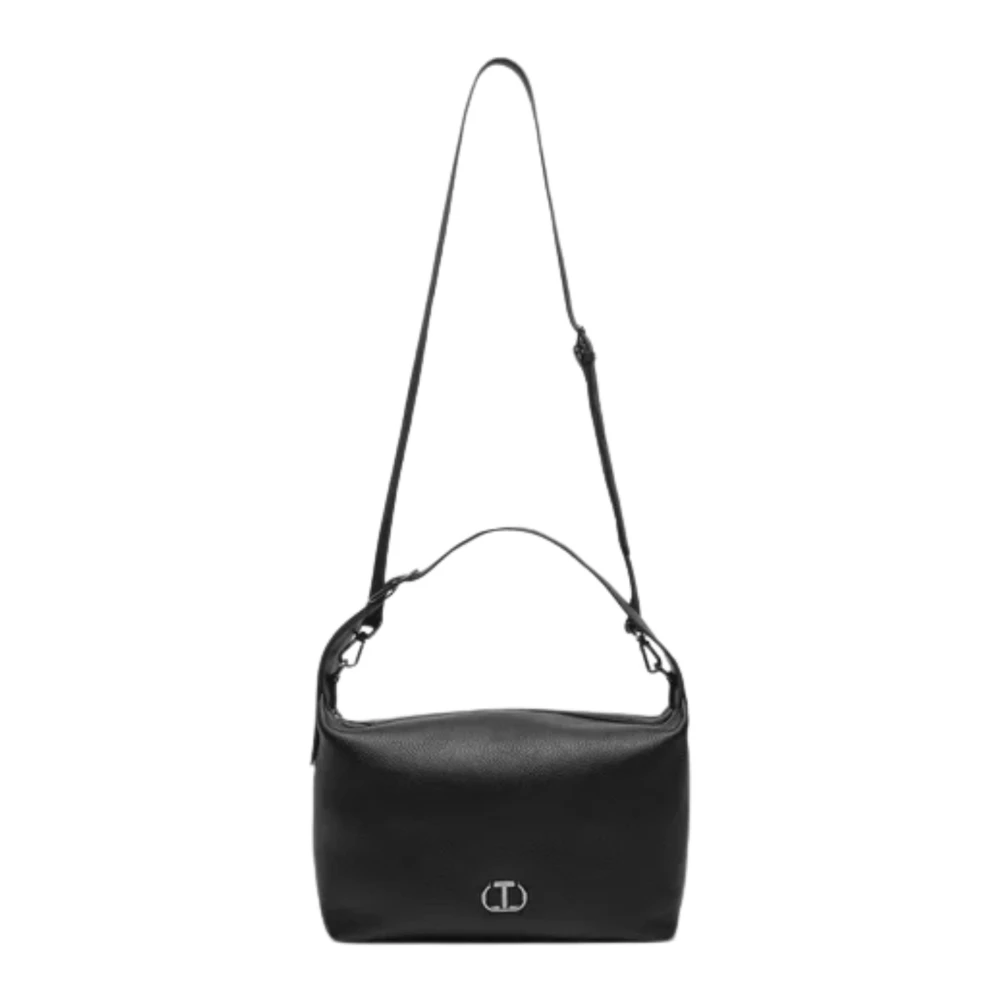 Twinset Zwarte Schoudertas met Ritssluiting Black Dames