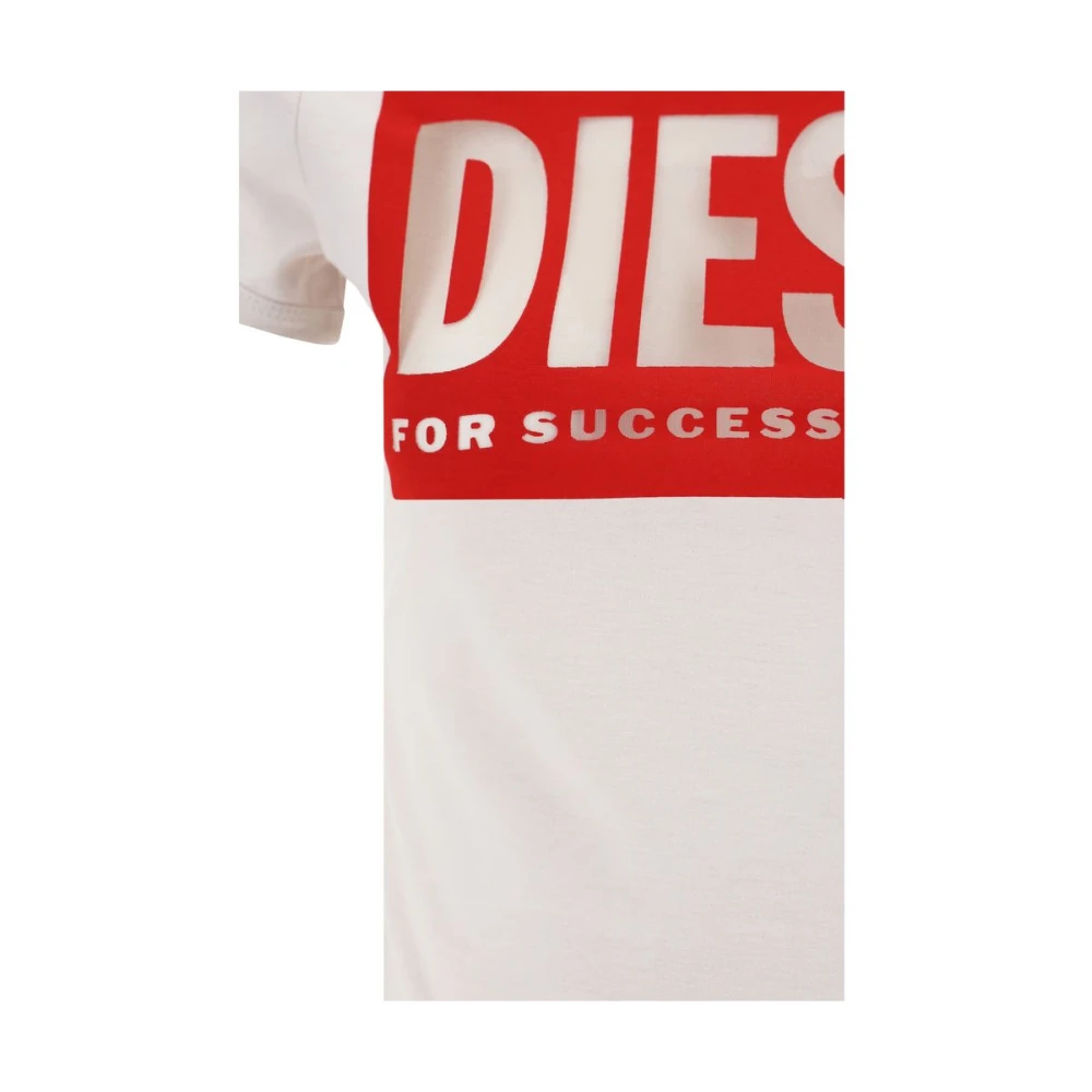 Diesel Katoenen T-shirt met iconisch monogram White Dames