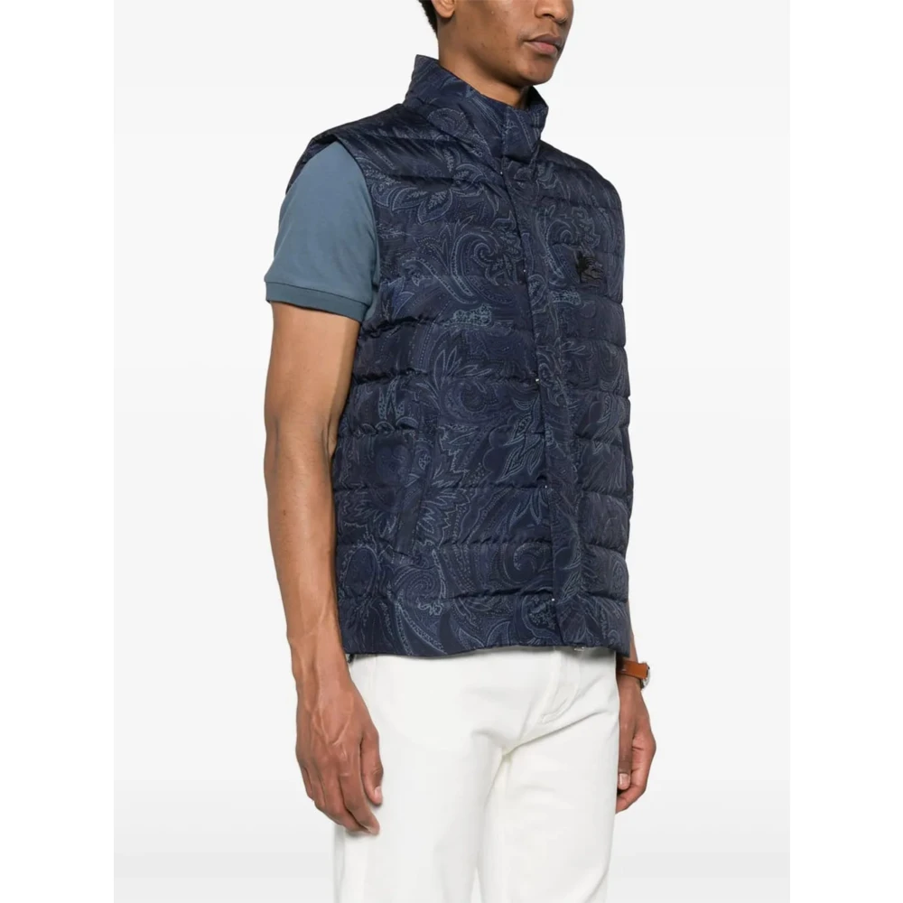 ETRO Puffer Vest voor Mannen Blue Heren