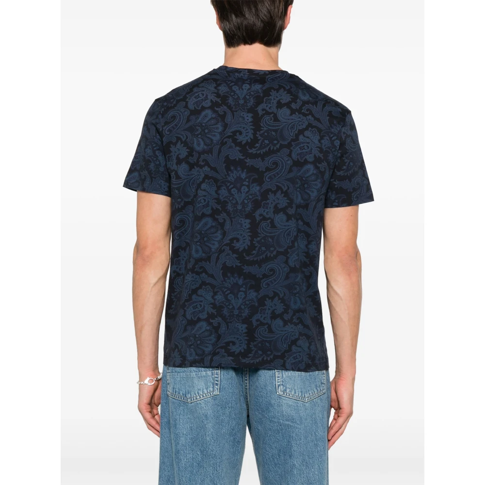 ETRO Roma T-shirt X0883 Blue Heren