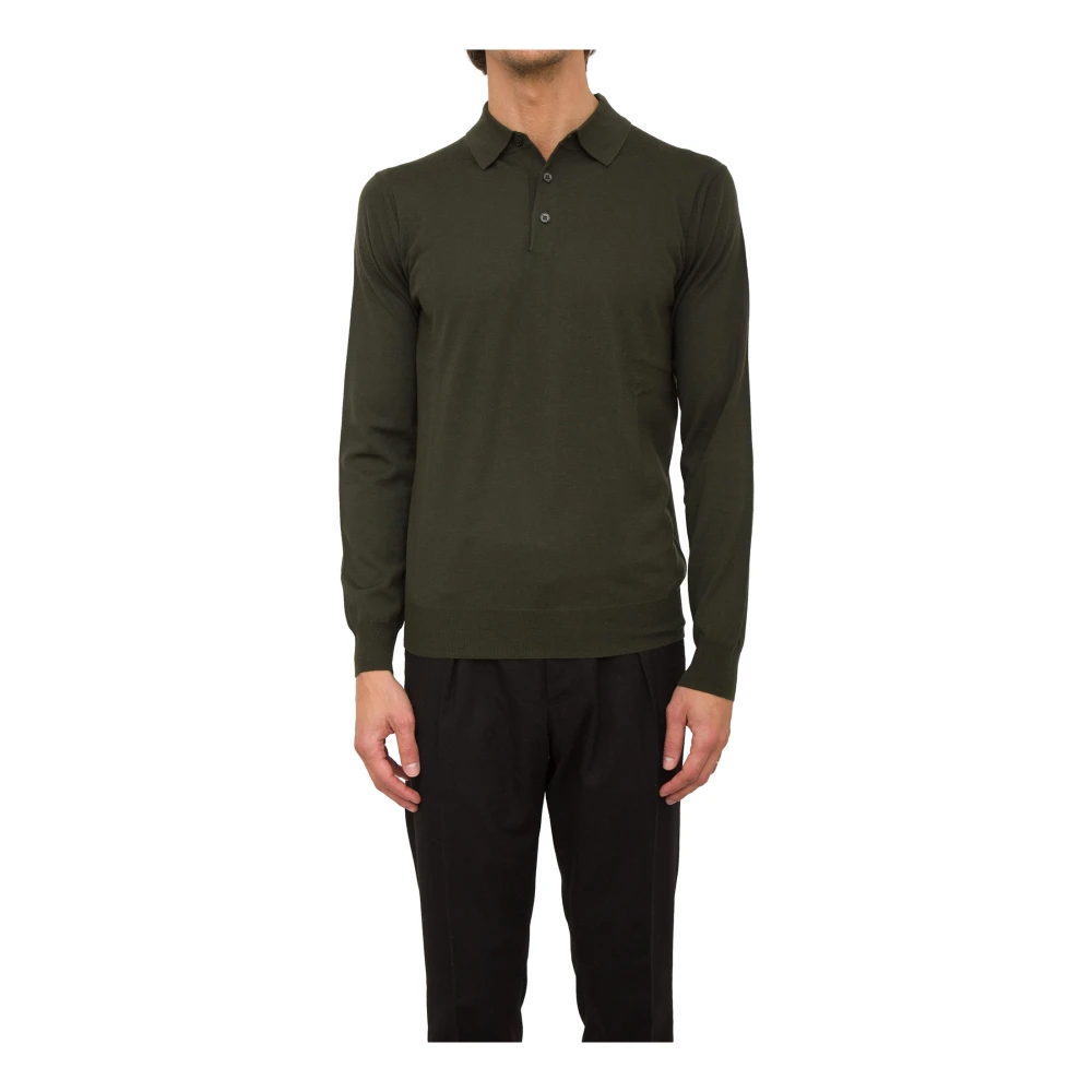 Paolo Pecora Groene Wollen Polo Uitstekende Elegantie Green Heren
