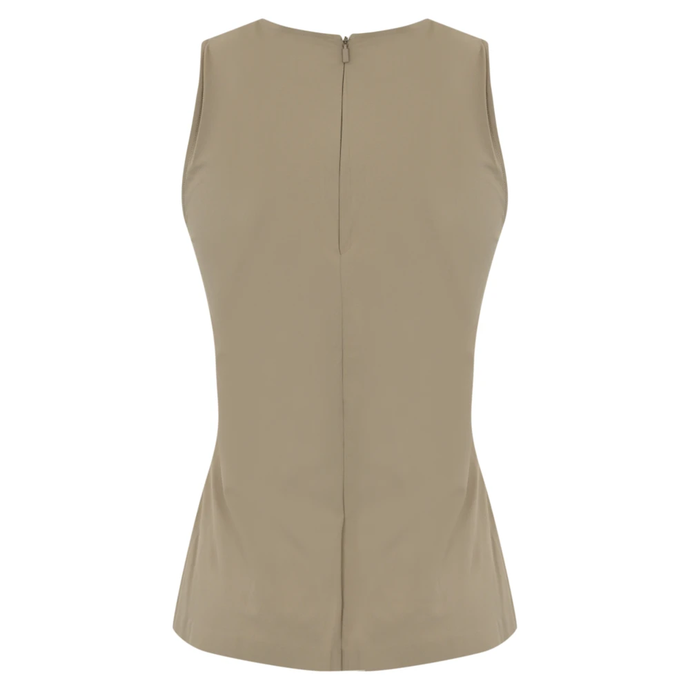 Max Mara Studio Mouwloze Jersey Top Duif Grijs Gray Dames