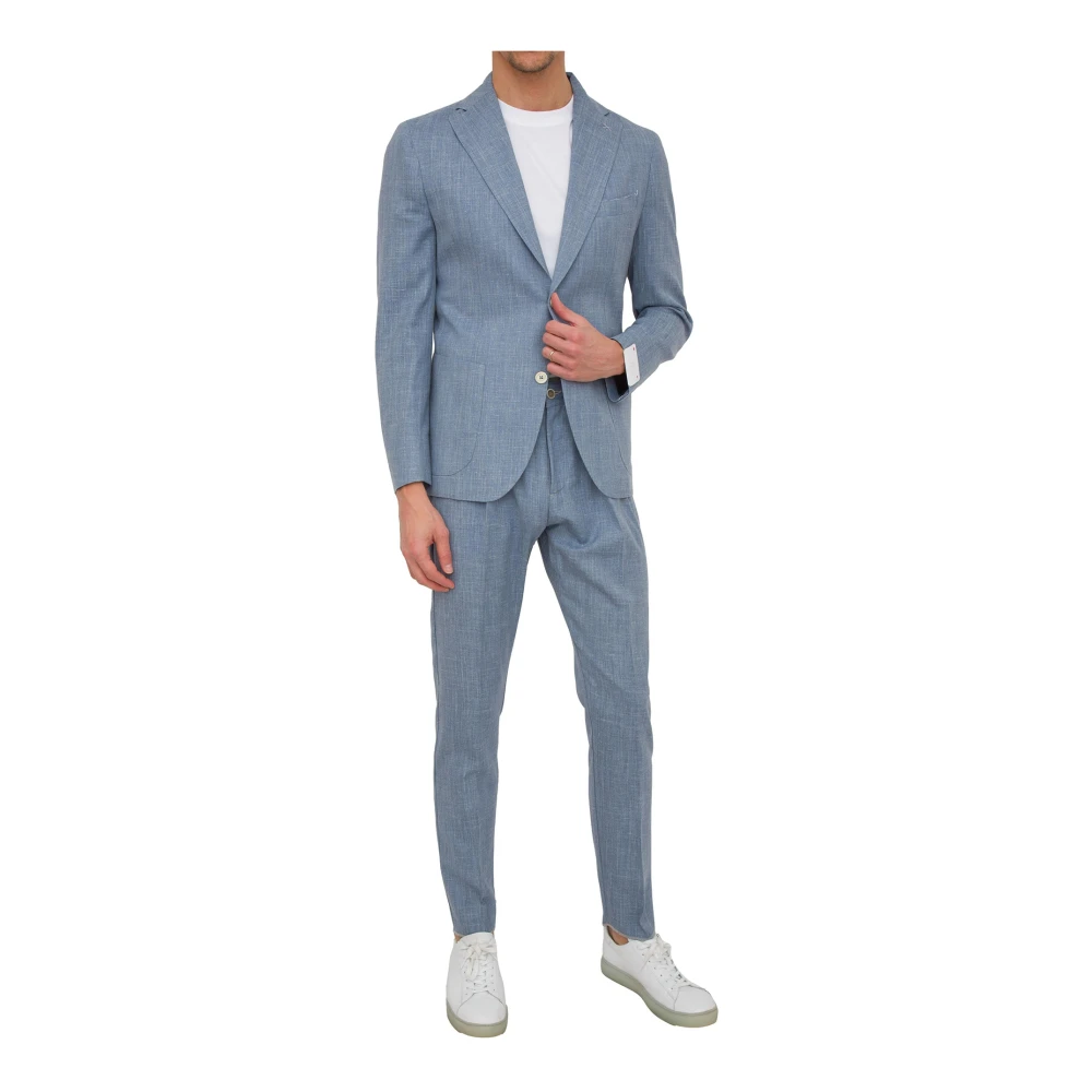 Eleventy Luxe Soft Suit Pant Jogger Denim Blue Heren
