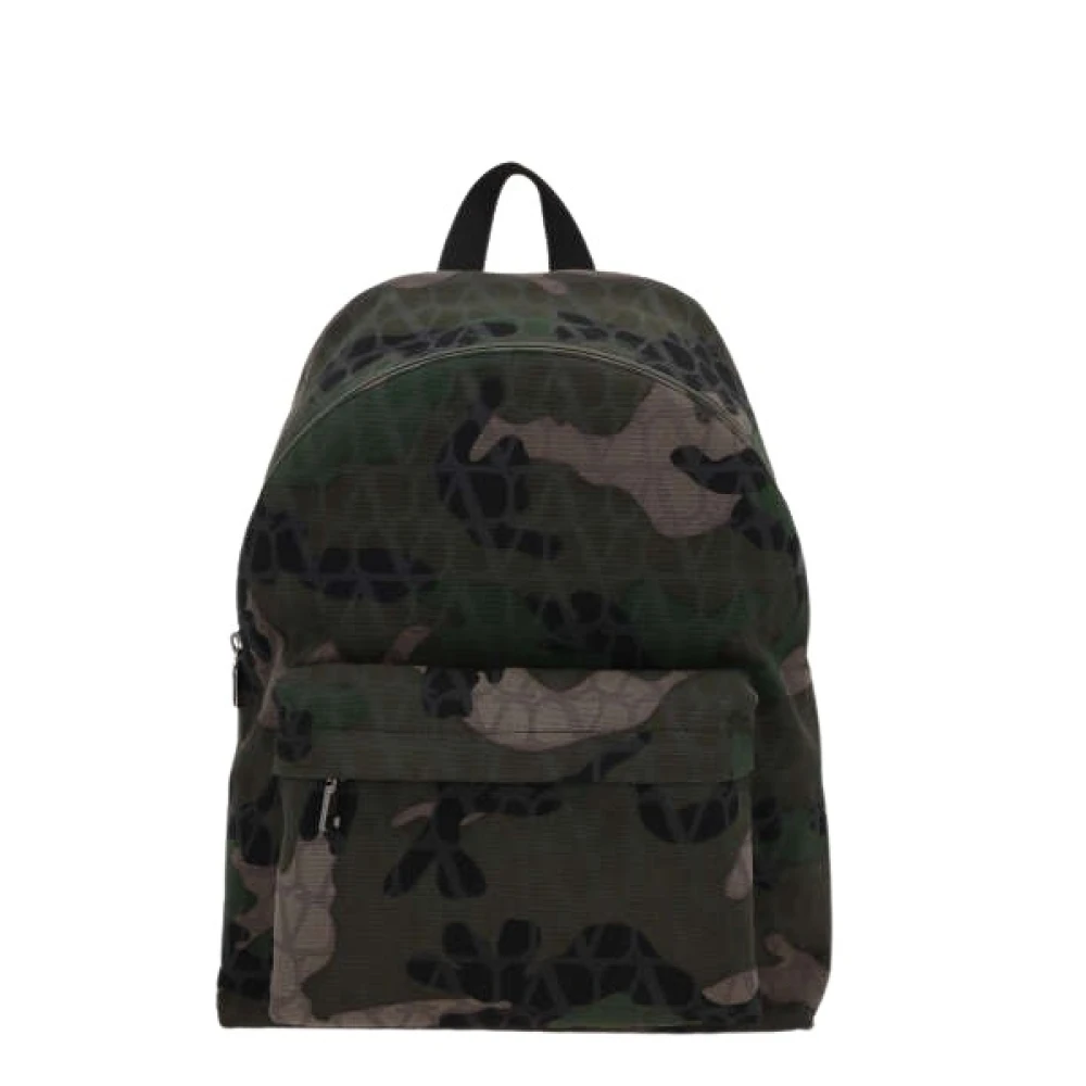 Valentino Garavani Camouflage Canvas Rugzak met Iconisch Toile Motief Multicolor Heren