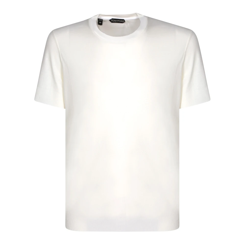 Tom Ford Wit Katoenmix T-shirt Ronde hals White Heren